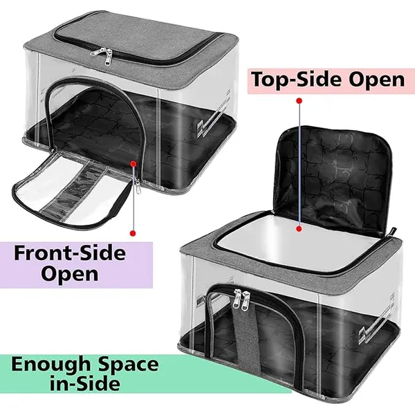 Pack_Of_5_|_33_Ltr_Pvc_Transparent_Moisture_Proof_Storage_Box_For_Clothes_|_Under-Bed_Closet_Wardrobe_Organizer_Bag_For_Clothes_With_Carry_Handle_(44_X_31_X_24_Cm)_|_Grey