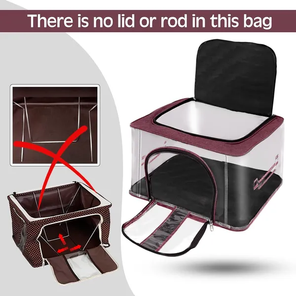 Pack_Of_2_|_33_Ltr_Pvc_Transparent_Moisture_Proof_Storage_Box_For_Clothes_|_Under-Bed_Closet_Wardrobe_Organizer_Bag_For_Clothes_With_Carry_Handle_(44_X_31_X_24_Cm)_|_Maroon