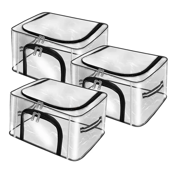 Pack_Of_3_|_33_Ltr_Pvc_Transparent_Moisture_Proof_Storage_Box_For_Clothes_|_Under-Bed_Closet_Wardrobe_Organizer_Bag_For_Clothes_With_Carry_Handle_(44_X_31_X_21_Cm)