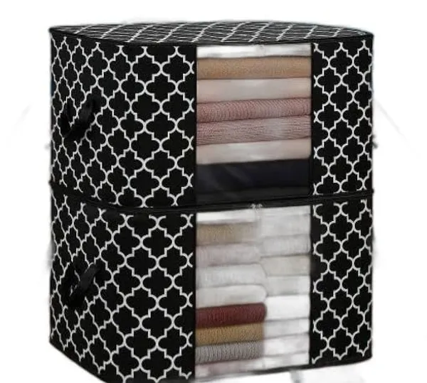 Pack_Of_2_|_Non_Woven_Printed_Saree_Cover_|_Black