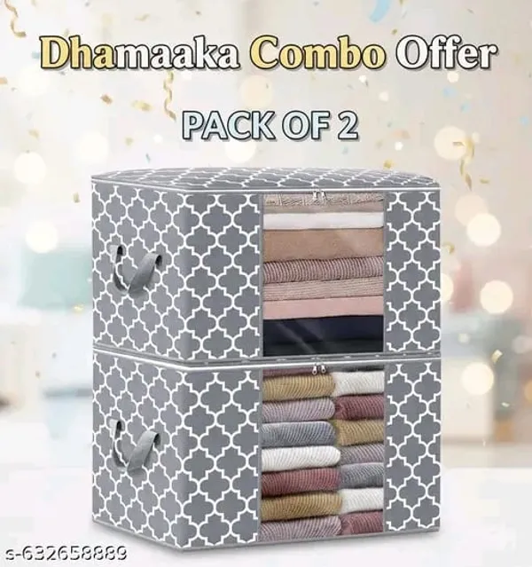 Pack_Of_2_|_Non_Woven_Printed_Saree_Cover_|_Grey