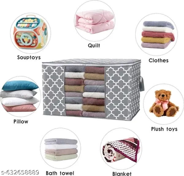 Pack_Of_2_|_Non_Woven_Printed_Saree_Cover_|_Grey