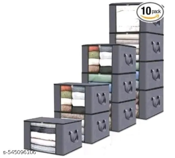Pack_Of_10_|_Non_Woven_Printed_Saree_Cover_|_Grey