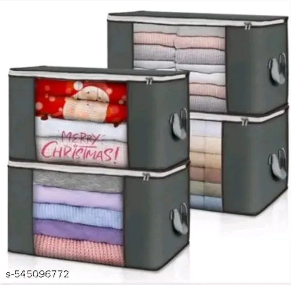 Pack_Of_4_|_Non_Woven_Printed_Saree_Cover_|_Grey