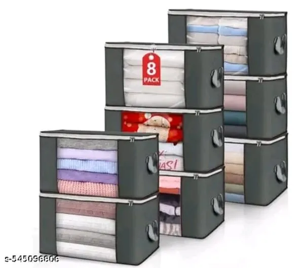 Pack_Of_8_|_Non_Woven_Printed_Saree_Cover_|_Grey