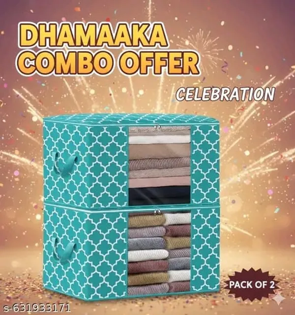 Pack_Of_2_|_Non_Woven_Printed_Saree_Cover_|_Rama