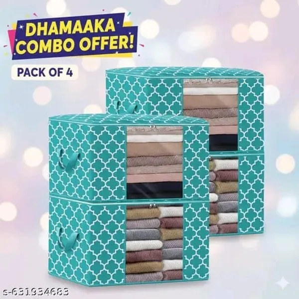 Pack_Of_4_|_Non_Woven_Printed_Saree_Cover_|_Rama