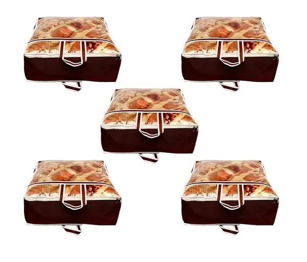 Pack_Of_5_|_Storage_Bags_Wardrobe_Organisers_For_Blanket_Rajai_With_Dust_Protection_|_Coffee