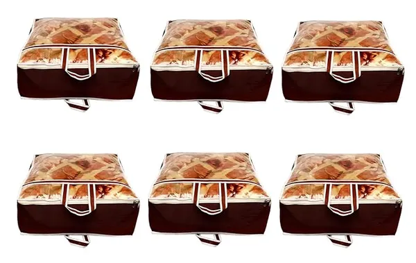 Pack_Of_6_|_Storage_Bags_Wardrobe_Organisers_For_Blanket_Rajai_With_Dust_Protection_|_Coffee