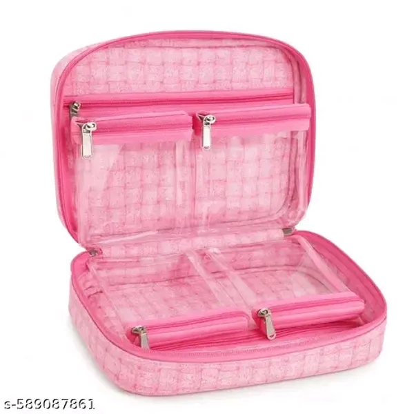 Pink_Transparent_Multi-Pocket_Travel_Cosmetic_Organizer_Bag_|_Pack_Of_2