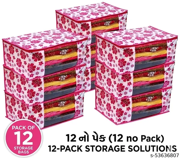 1-Compartment_Foldable_Fabric_Storage_Organizer_Box_-_Pink_And_White