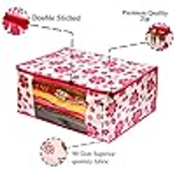 1-Compartment_Foldable_Fabric_Storage_Organizer_Box_-_Pink_And_White