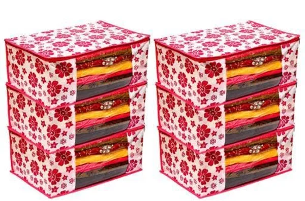 1-Compartment_Foldable_Fabric_Storage_Organizer_Box_-_Pink_And_White