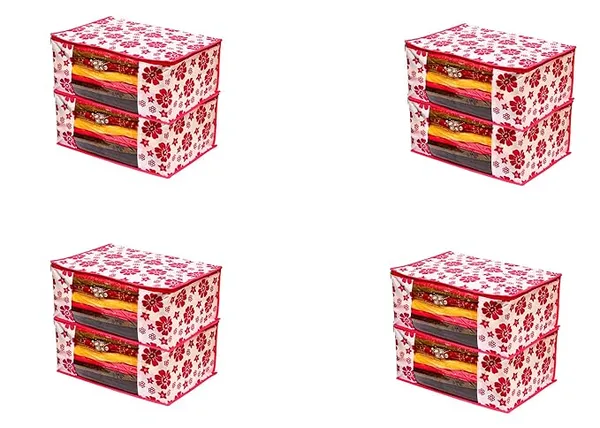 1-Compartment_Foldable_Fabric_Storage_Organizer_Box_-_Pink_And_White