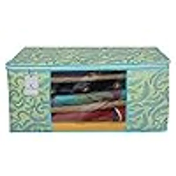 1-Compartment_Foldable_Fabric_Storage_Organizer_Box_-_Parrot_Green