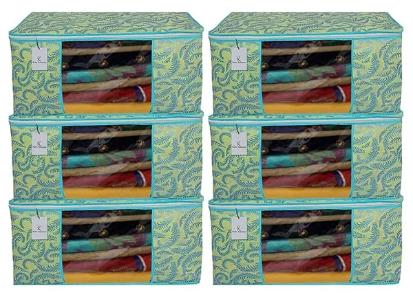 1-Compartment_Foldable_Fabric_Storage_Organizer_Box_-_Parrot_Green