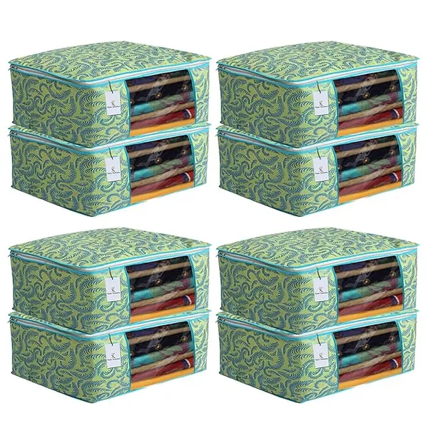 1-Compartment_Foldable_Fabric_Storage_Organizer_Box_-_Parrot_Green