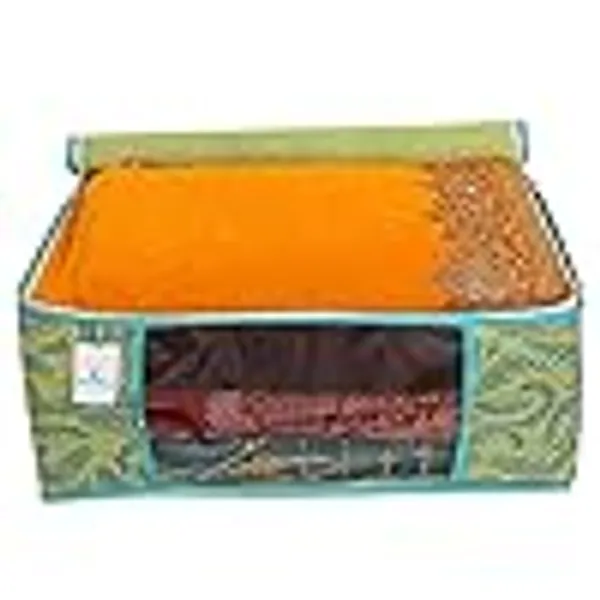 1-Compartment_Foldable_Fabric_Storage_Organizer_Box_-_Parrot_Green