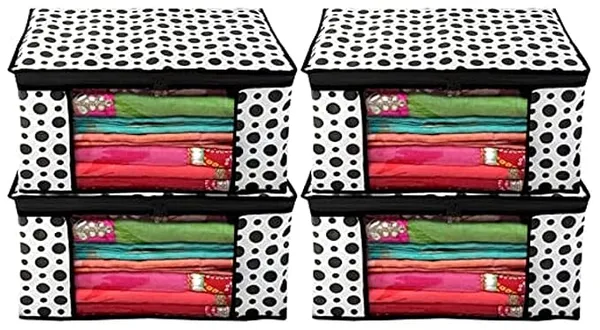 1-Compartment_Foldable_Fabric_Storage_Organizer_Box_-_Black_And_White