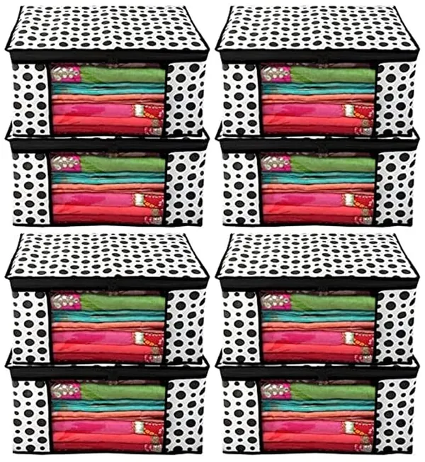 1-Compartment_Foldable_Fabric_Storage_Organizer_Box_-_Black_And_White