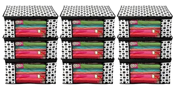 1-Compartment_Foldable_Fabric_Storage_Organizer_Box_-_Black_And_White