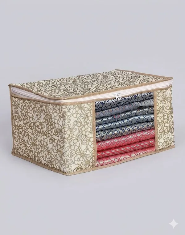 1-Compartment_Foldable_Fabric_Storage_Organizer_Box_-_Cream