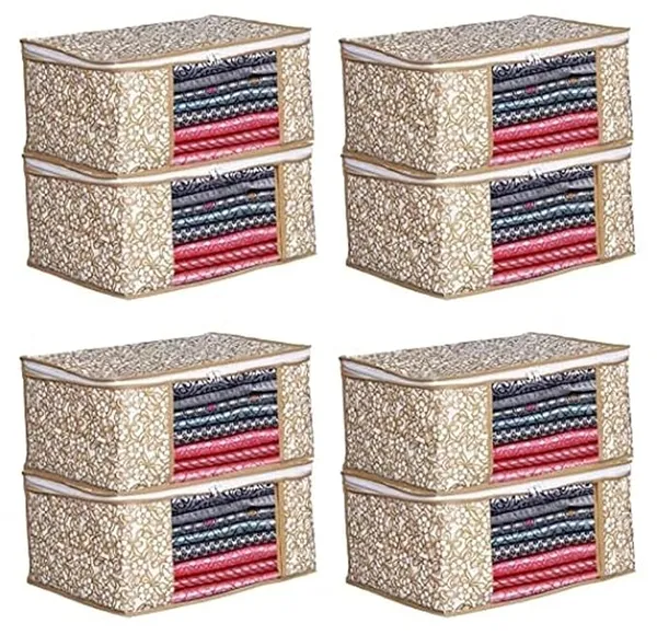 1-Compartment_Foldable_Fabric_Storage_Organizer_Box_-_Cream