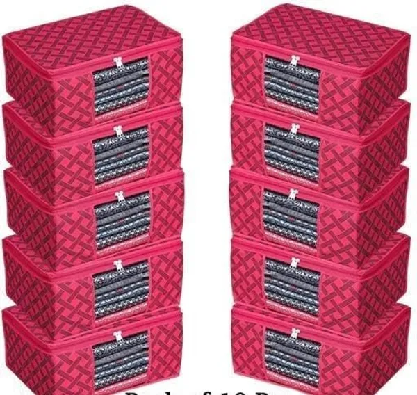 1-Compartment_Foldable_Fabric_Storage_Organizer_Box_-_Pink