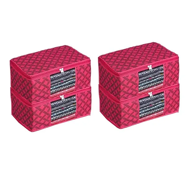 1-Compartment_Foldable_Fabric_Storage_Organizer_Box_-_Pink