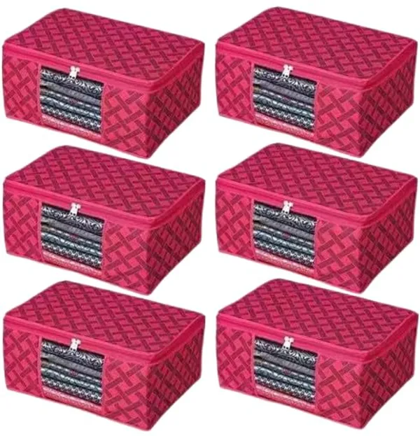 1-Compartment_Foldable_Fabric_Storage_Organizer_Box_-_Pink