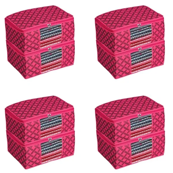 1-Compartment_Foldable_Fabric_Storage_Organizer_Box_-_Pink