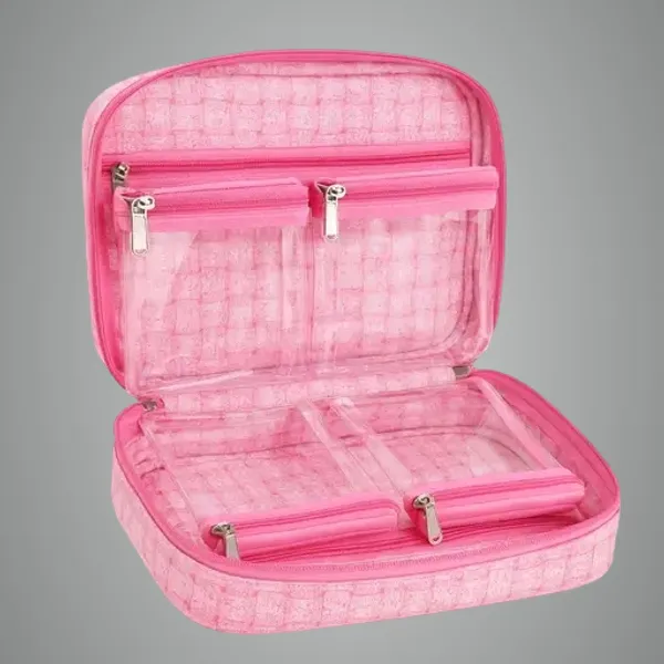 Pink_Transparent_Multi-Pocket_Travel_Cosmetic_Organizer_Bag_|_Pack_Of_2