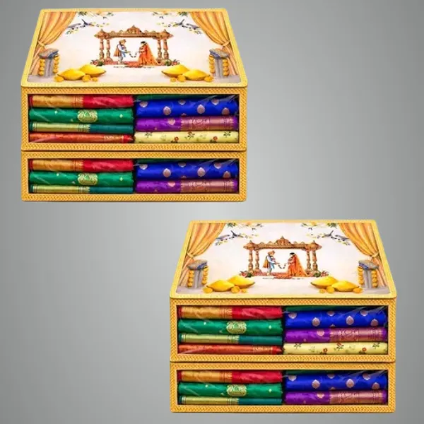 Decorative_Saree_Storage_Box_With_Wedding_Design_-_Set_Of_2_Stackable_Organizers
