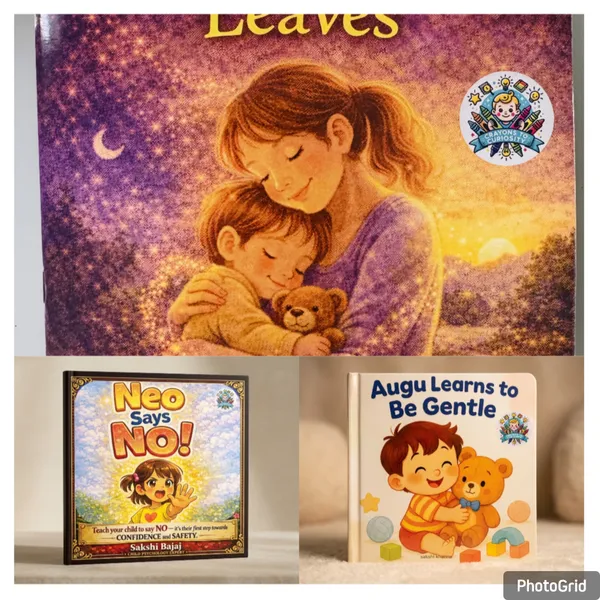 Augu_Learns_To_Be_Gentle_Children_Board_Book_By_Sakshi_Khanna_And_Neo_Says_No_Child_Safety_And_Confidence_Book_By_Sakshi_Bajaj_And_Mama_Never_Leaves_Children_Board_Book_Pack_Of_3