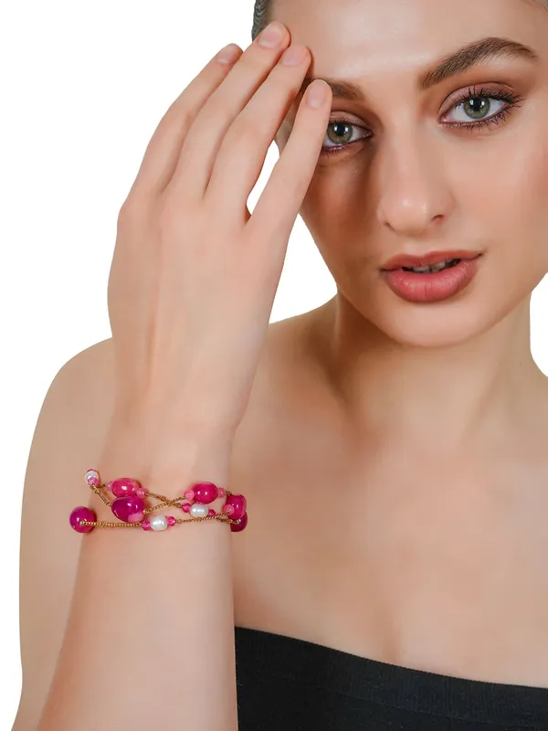 Premium_Rose__Agate_and_Pearl_Bracelet_for_Everyday_Elegance_&_Party_Styling