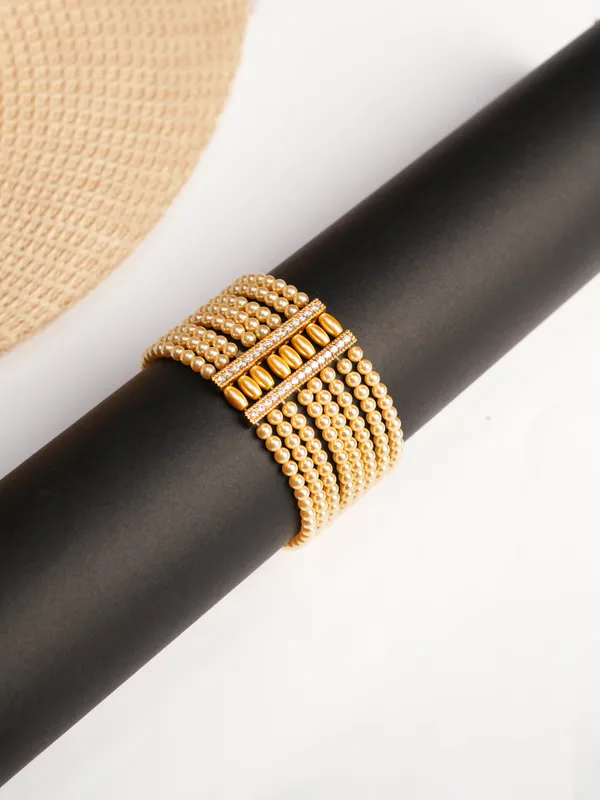 Radiant_Rows_Golden_Crystal_Pearl_Bracelet