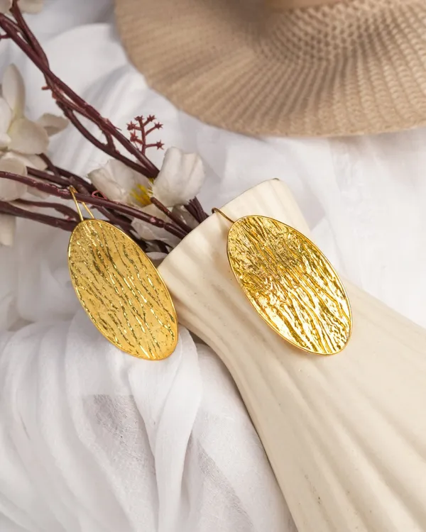 Golden_Bark_Oval_Earrings