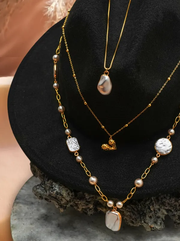 Basraa_Baroque_Pearl_Gold_Heart_Layered_Necklace_Luxe_Statement_Set