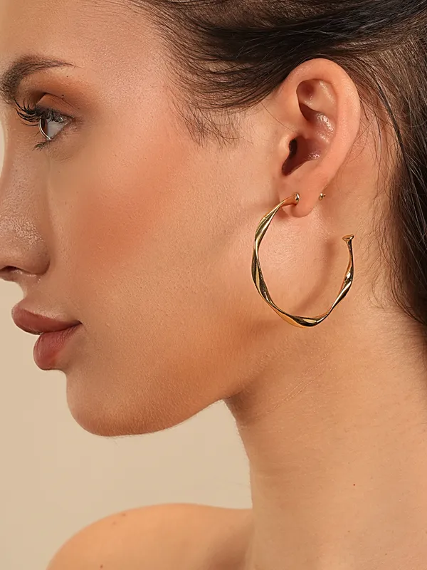 Twisted_Gold_Plated_Hoop_Earrings_Elegant_Minimal_Statement_Design_By_Basraa