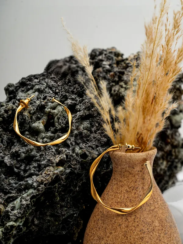 Twisted_Gold_Plated_Hoop_Earrings_Elegant_Minimal_Statement_Design_By_Basraa