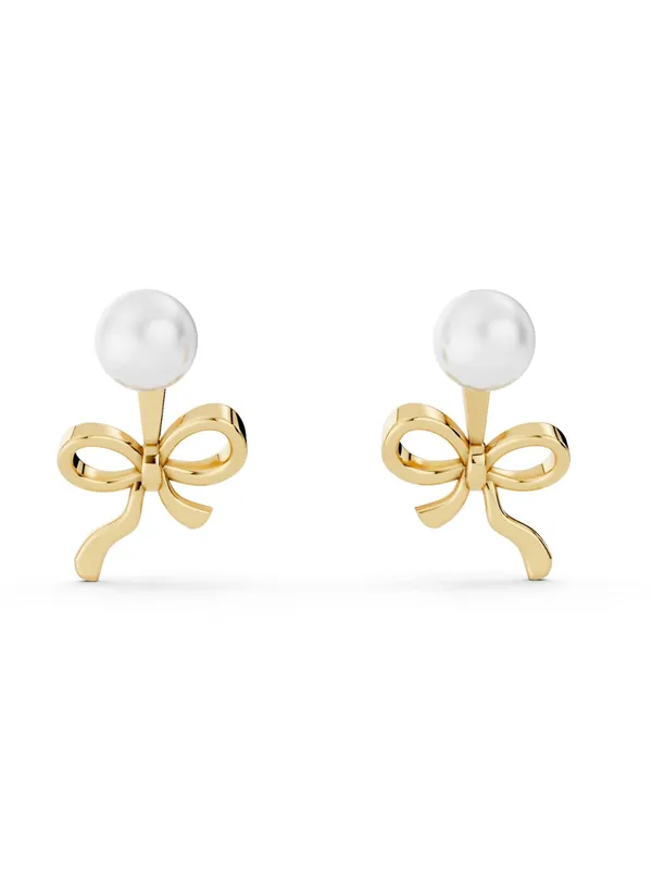 Basraa_92_5_Sterling_Silver_Pearl_Bow_Gold_Plated_Stud_Earrings