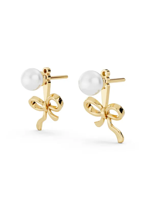 Basraa_92_5_Sterling_Silver_Pearl_Bow_Gold_Plated_Stud_Earrings