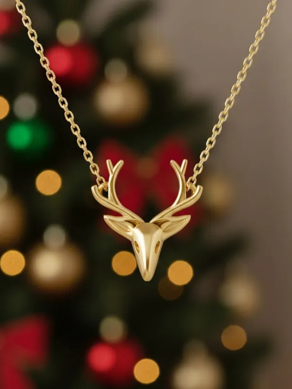Basraa_92_5_Sterling_Silver_Deer_Motif_Gold_Plated_Pendant_Necklace