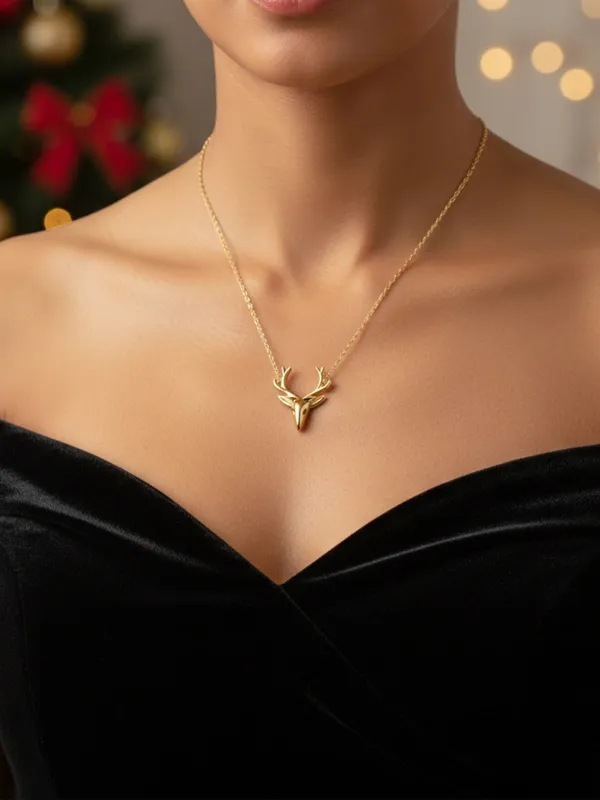 Basraa_92_5_Sterling_Silver_Deer_Motif_Gold_Plated_Pendant_Necklace
