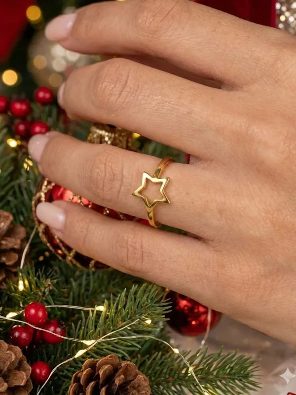 Basraa_92_5_Sterling_Silver_Gold_Plated_Star_Outline_Ring_For_Women