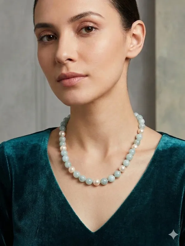 Aqua_Blue_Agate_and_Pearl_Necklace_