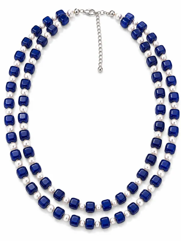 Basraa_Blue_Stone_&_Pearl_Double_Strand_Statement_Necklace