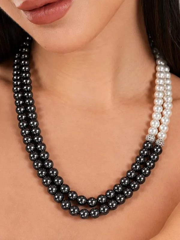 Black_N_White_Pearl_Double_Layered_Necklace_