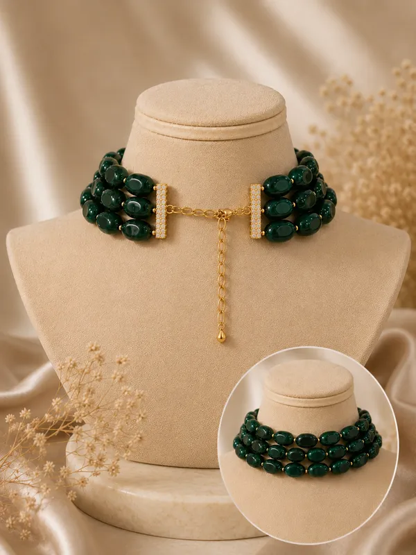 Emerald_Green_Agate_Triple_Strand_Choker_Necklace