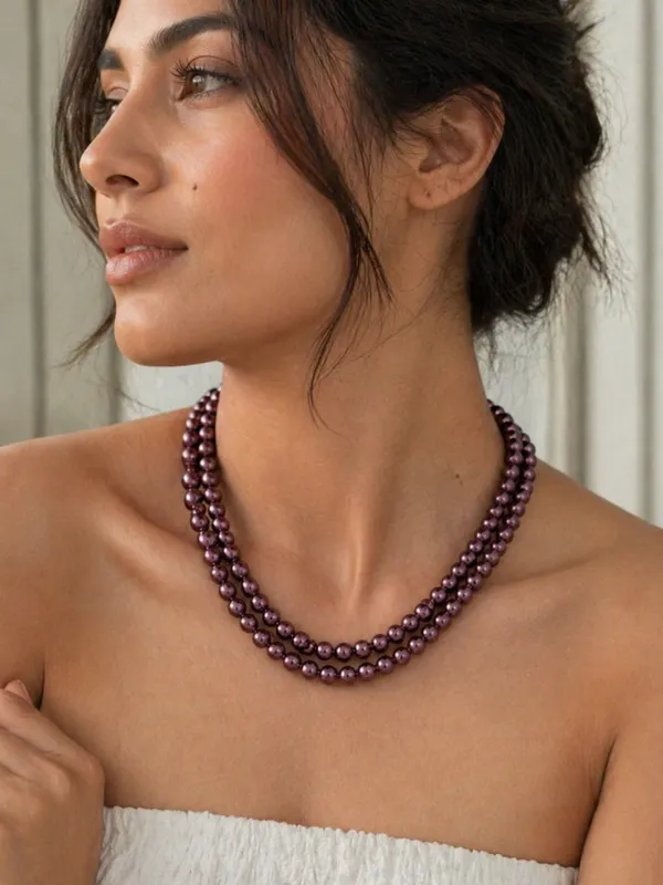 Plum_Pearl_Double_Layered_Necklace_